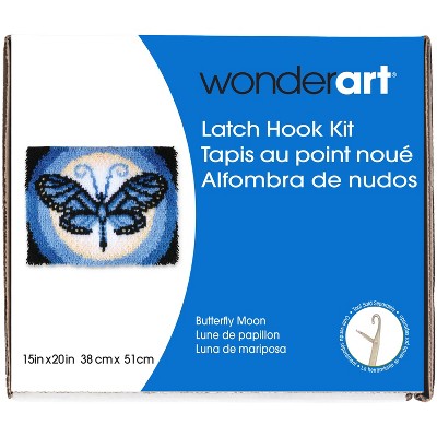 Wonderart Latch Hook Kit 15"X20"-Butterfly Moon