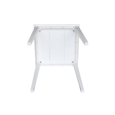 Elegant White Rubberwood 30" Square Counter Height Dining Table