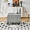 GDFStudio Alejandro Striped Fabric Upholstered  Accent Chair with Nailhead Trim - 4 of 4