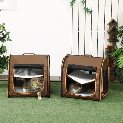 LAOTIES 39" Portable Soft-Sided Pet Carrier,Double Travel Crate with Divider,Mesh Windows,Cushions And Storage Bag