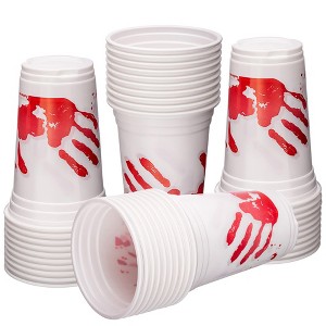 ArtCreativity Blood Print Halloween Party Plastic Cups- 10 oz (Set of 50) - 1 of 4