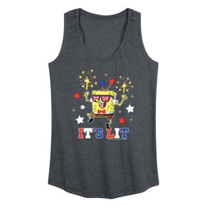 Women's - SpongeBob SquarePants - It's Lit Graphic Racerback Tank - 1 of 4