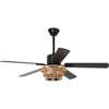 Bella Depot 52" Farmhouse Black Gold Ceiling Fan with Light and Remote 6-speed Rustic Cage Ceiling Fan - 3 of 4