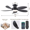 42 Inch Low Profile Modern Ceiling Fan, Reversible DC Motor,5 Blades,6 Speed, App and Remote Control - 3 of 4