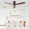 Sofucor 52 Inch Flush Mount Ceiling Fan with Remote Solid Wood 3 Blade Outdoor Indoor Modern Fan No Light for Bedroom Living Room Farmhouse Patio - 4 of 4