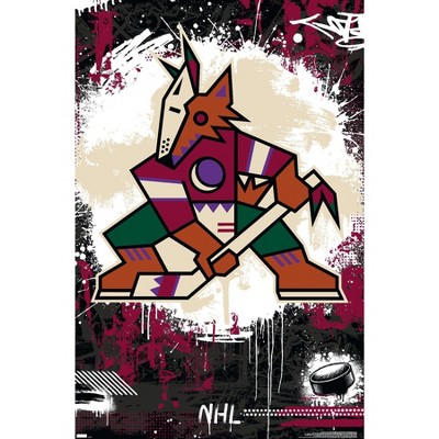 Trends International NHL Arizona Coyotes - Logo 21 Wall Poster, 22.375 x  34, Premium Print and Black Hanger Bundle