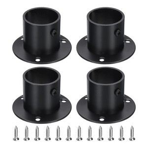 Unique Bargains Stainless Steel Wardrobe Pipe Holder Shower Closet Curtain Rod Pole Brackets 4 Pcs - 1 of 4