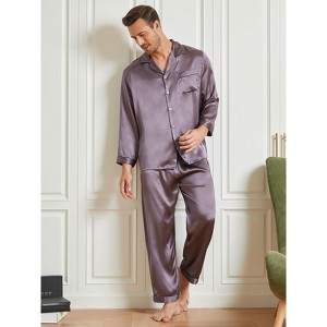 SilkSilky Men's Luxurious Silk Lapel Pajama Set - 1 of 1