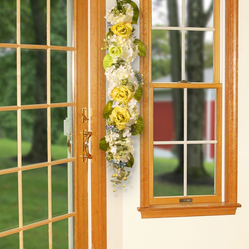 Artificial Spring Flowers Garland Yellow 48&#34; - National Tree Company, 3 of 8