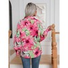 Coolmee Women's Floral Print Blouse Long Sleeve Button Down Shirts Casual Dressy Blouse Shirts Tops - 2 of 4