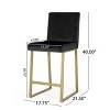 Set of 2 Bar Stools Velvet Counter Bar Stools with Metal Frame,Bar Chairs for Dining Rooms,Kitchens Islands,black-Christopher Knight Home - 3 of 4
