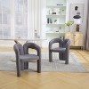 Sapphtopaz 2PCS Modern Accent Chair with Circular Backrest Upholstered Dining Chair with Elephant Feet Armchair for Living Room, Bedroom - 2 of 4