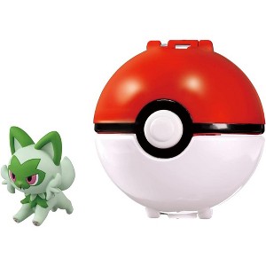 Pokemon Takara Tomy Pokemon Monster Collection Pokedelze Sprigatito (Poke Ball) - 1 of 4