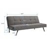 Garvee Modern Convertible futon Sofa Bed, Fabric loveseat with Metal Legs, Adjustable backrest, Gray - 2 of 4