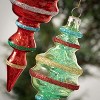 Glitter-Trimmed Finial Multicolor 6.5"H Glass Set of 2 - 2 of 2