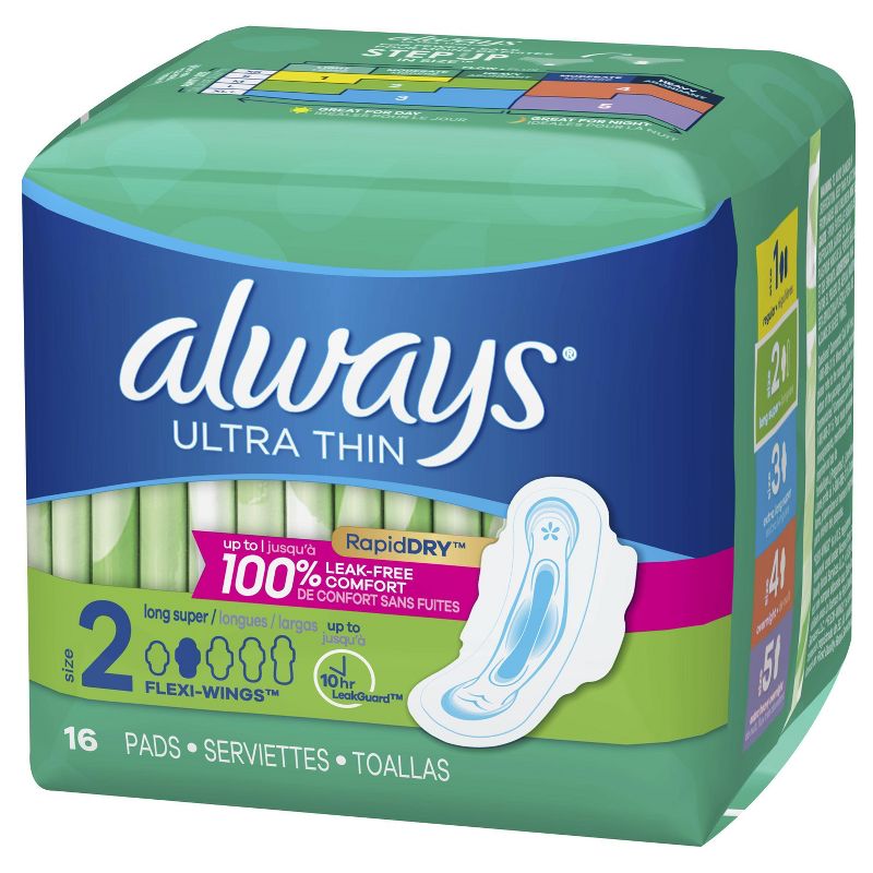Always Ultra Thin Long Super Pads - Size 2, 5 of 9