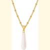 Clotth 15.74+1.96 inch Mysterious Water-Drop Shell Pendant Choker - Stainless Steel Plated with 18K Gold, Minimalist Luxury Necklace for Women - 2 of 4