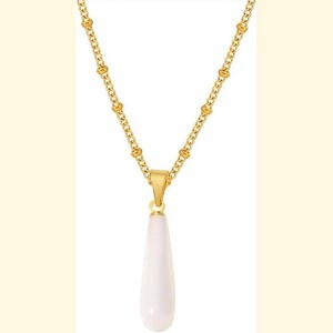 Clotth 15.74+1.96 inch Mysterious Water-Drop Shell Pendant Choker - Stainless Steel Plated with 18K Gold, Minimalist Luxury Necklace for Women - 1 of 4