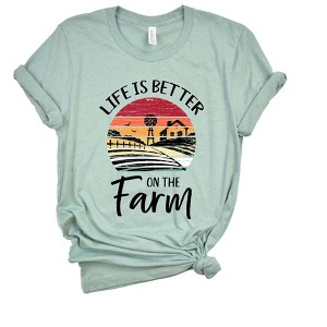 Simply Sage Market Women's Life Is Better On The Farm Sunset Short Sleeve Graphic Tee - 1 of 2