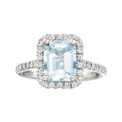 Ross-Simons 2.00 Carat Aquamarine and .40 ct. t.w. Diamond Ring in 14kt White Gold