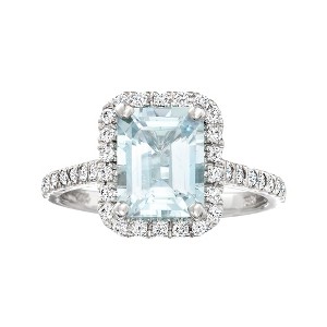 Ross-Simons 2.00 Carat Aquamarine and .40 ct. t.w. Diamond Ring in 14kt White Gold - 1 of 4