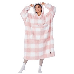 Ultra Long Fleece Blanket Hoodie Sweatshirt for Mens Womens, Full Body Warm Fuzzy Cozy Lounging Pullover, Adult Wearable Blanket, Gift - Catalonia - 1 of 4