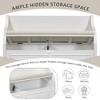 Ridstar 41.9 in. W Rustic Style Solid wood Multifunctional Storage Ottoman Bench with Safety Hinge For Entryway, Living Room & Bedroom-White - 4 of 4