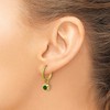 Chisel Stainless Steel Polished Yellow IP-plated with Removeable Green CZ Dangle Hinged Hoop Earrings - 3 of 4
