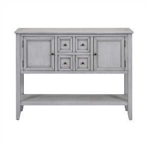 OUTSUPPLY Vintage Console Table with 4 Drawer and Bottom Shelf for Living Room, Entryway & Kitchen - 1 of 4