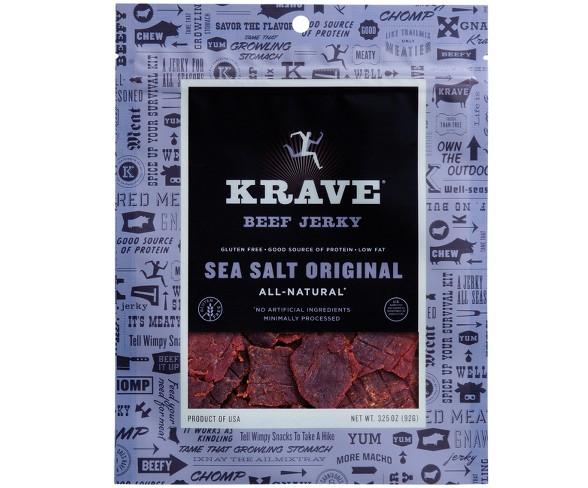 Krave Sea Salt Gourmet Beef Cuts Original Jerky - 2.7oz