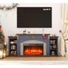 80" W Farmhouse Electric Fireplace Mantel - Holds 90” TV Stand - 3 of 4