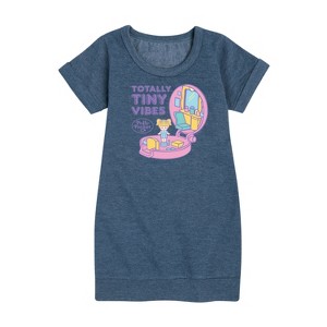- Polly Pocket - Totally Tiny Vibes Graphic Short Sleeve Fleece Dress - 1 of 3