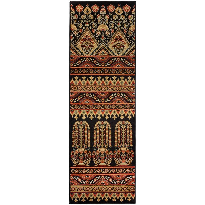 Contemporary Eclectic Bohemian Rustic Geometric Abstract Floral High-Traffic Plush Power-Loomed Indoor Area Rug by Blue Nile Mills, 1 of 6