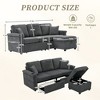 VASIP L-Shaped Sectional Sofa with Storage Ottoman,3-Seat Convertible Design with Cup Holders ,Corduroy Fabric for Living Room, Apartments,Beige - 2 of 4