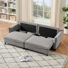 Sofa with Gray Polyester Polyester, Convertible to Sofa Bed with Two Throw Pillows: Perfect for Living Rooms & Versatile Spaces - 3 of 4