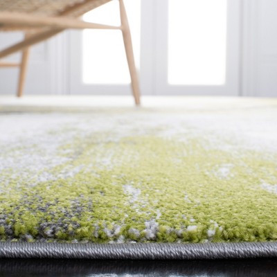 Galaxy 8' x 10' Grey and Green Abstract Area Rug