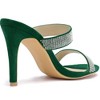 Allegra K Women's Open Toe Stiletto Heel Rhinestone Mules Sandals - 3 of 4