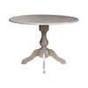 Kayden Round Dual Drop Leaf Pedestal Table Washed Gray Taupe - International Concepts - 2 of 4