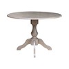 Kayden Round Dual Drop Leaf Pedestal Table Washed Gray Taupe - International Concepts - image 2 of 4