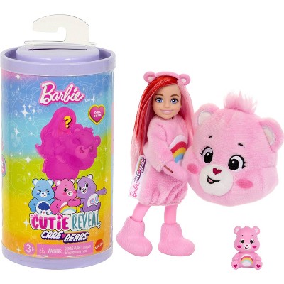 Barbie 6.5" Cutie Reveal Chelsea Small Doll & Accessories Pink Hair/Blue Eyes with 6 Surprises