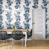 RoomMates Vintage Floral Stripe Peel and Stick Wallpaper Blue: Removable Vinyl, Self-Adhesive, Botanical Pattern, 28.3 Sq Ft Coverage - 3 of 4
