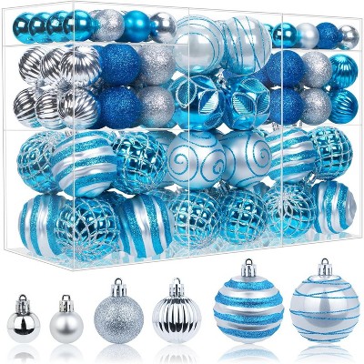 100 Pcs Christmas Ball Ornaments Set, Red and Green Xmas Tree Decoration, Shatterproof Decorative Hanging Balls with Loop for Christmas Party