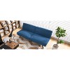Dyonery 70" Memory Foam Folding Convertible Linen Futon Sofa Couch,Detachable Cushion,Adjustable Backrest, for Living Room,Office,Apartment, Black - 3 of 4