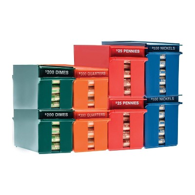 Multicolor Plastic Lockable Coin Storage Boxes Set