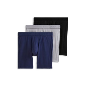 Jockey Men's Chafe Proof Pouch Cotton Stretch 8.5" Long Leg Boxer Brief - 3 Pack - 1 of 3