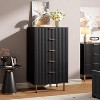 Fluted 5-Drawer Tall Dresser, Modern Wooden Storage Chest with Deep Drawers & Wide Top, Bedroom Organizer for Living Room, Hallway, Kids' Room - 3 of 4