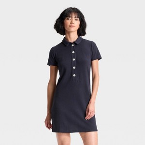 Women's Short Sleeve Knit Mini Shirtdress - Universal Thread™ - 1 of 3