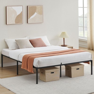 Metal Bed Frame, 14" Heavy Duty Platform with Storage, Easy Assembly, No Box Spring Needed, Noise Free Mattress Base