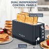 ELJGET Long Slot 4 Slice Toaster Black 1600W, for Bagels & Waffles, 6 Browning Levels, 4 Basic Functions & Removable Tray, Kitchen Gadgets - 2 of 4