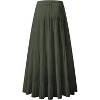 Women's Chiffon High Waist Pleated Maxi Skirt - Flowy A-Line Flared Long Skirt Blackish Green - 2 of 4